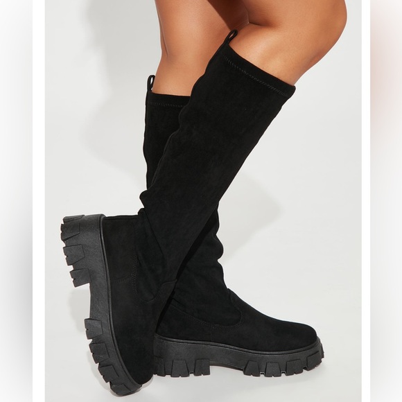 Across The Block Knee High Boots - Picture 3 of 4